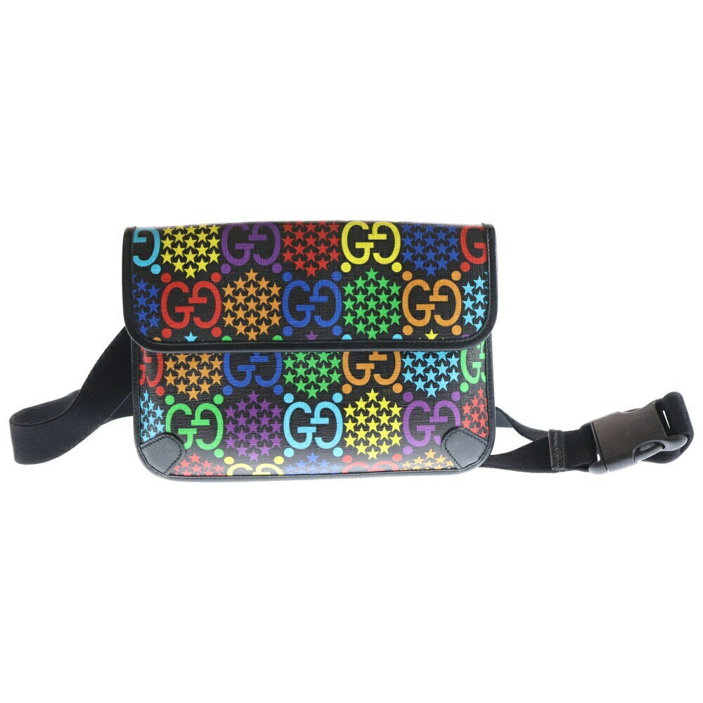 GUCCI GG Psychedelic Body Bum Crossbody Belt Bag Waist Black Multicolor
